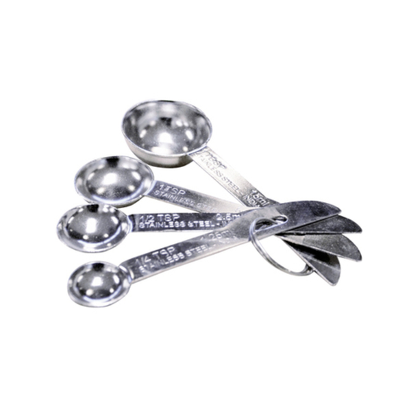 Measuring Spoons stainless steel set on ring, commercial-grade kitchen measuring tools for accurate ingredient portions