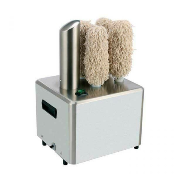 Glass Polishing Machines stainless steel glass polisher with rotating microfiber brushes for spotless bar and restaurant glassware