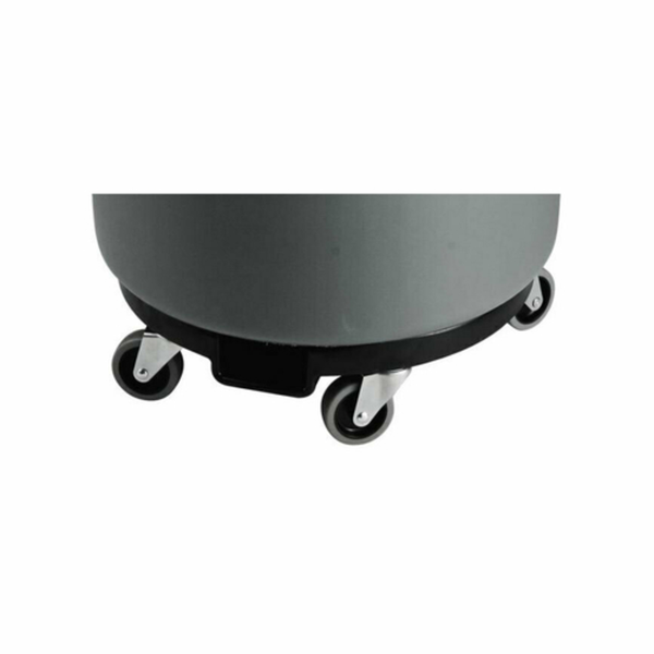 Safety rolling equipment base with caster wheels for secure transport in food service and merchandise environments