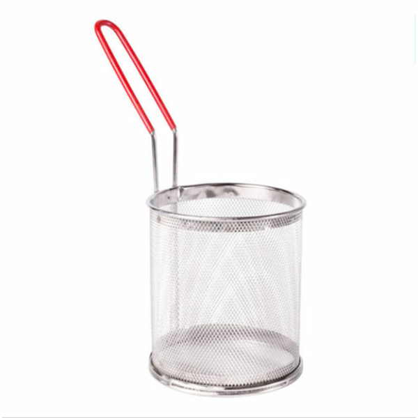 Steamers & Pasta Cooker Baskets stainless steel mesh pasta cooker basket with red handle for commercial kitchens