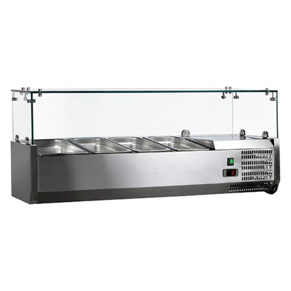 Commercial Topping Rails For Prep Lines Refrigerated Stainless Steel Ingredient Topping Rail Unit For High-Volume Make-Line Service