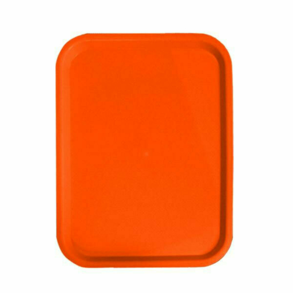 Alt Tag: Trays - orange rectangular food service cafeteria tray for fast-food, school dining, hotels and catering