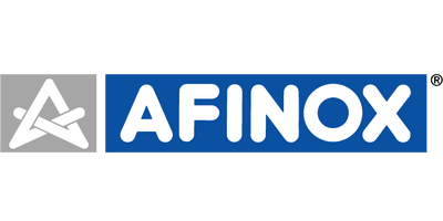 Afinox logo with blue and gray design on a white background