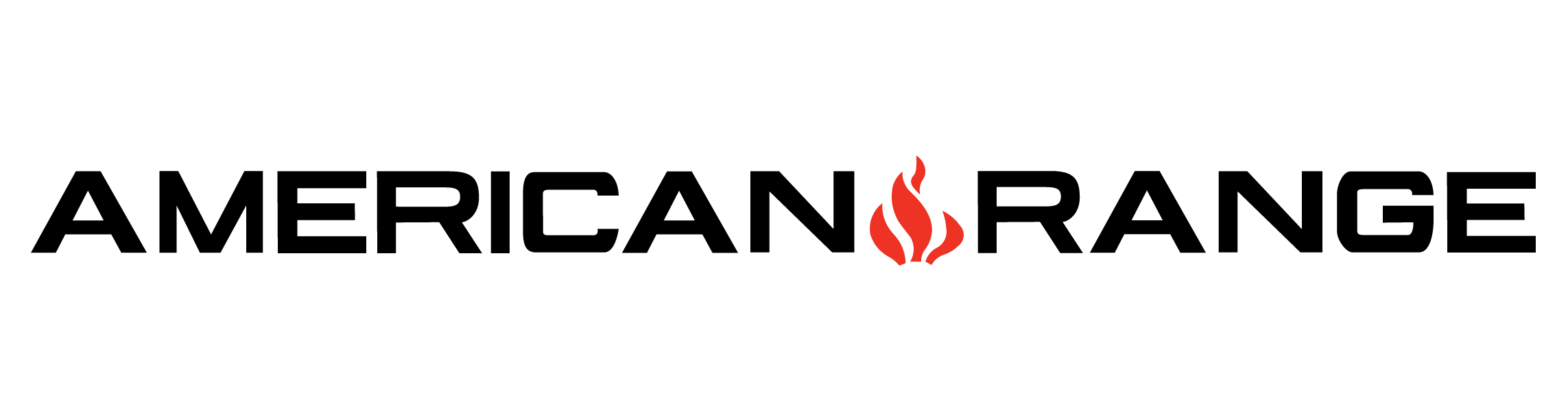American Range logo with a flame icon on a white background