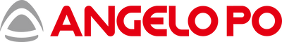 Angelo Po logo with red text and a gray icon on a white background