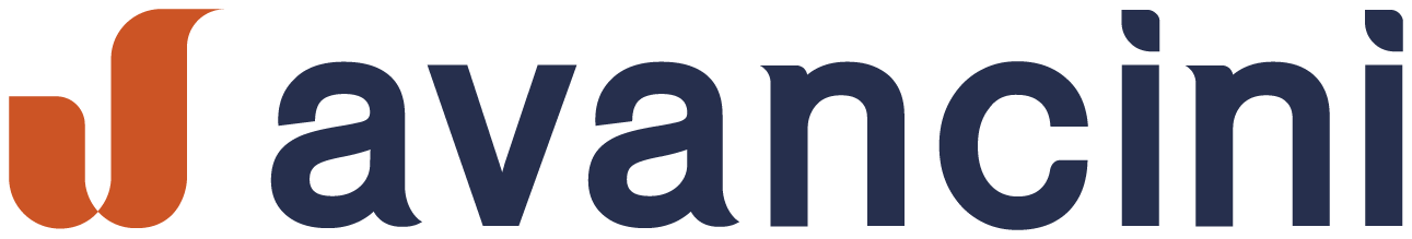 Logo of Avancini with orange and blue colors