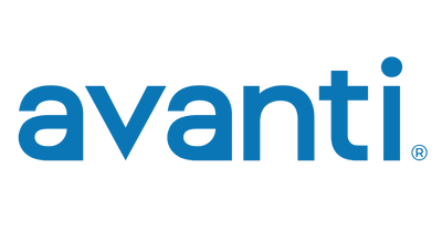 Avanti logo in blue on a white background