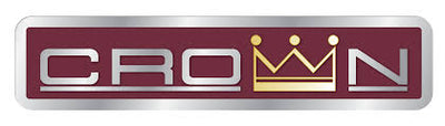 Logo with the word 'Cron' and a crown symbol on a red and silver background