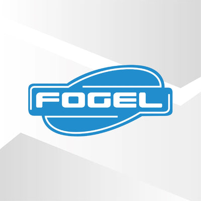 Blue 'FOGEL' logo on a white and gray background