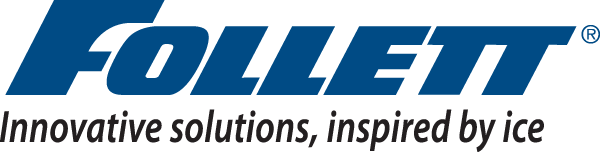 Follett logo with tagline 'Innovative solutions, inspired by ice' on a blue background