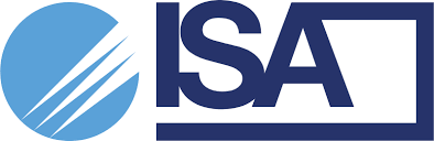 ISA logo with a blue circle and 'ISA' text on a white background