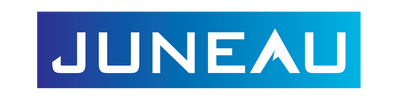 Logo of the brand 'Juneau' with a blue background