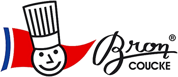 Logo of Bron Coucke with a chef's hat and smiley face design.