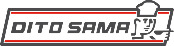 Logo of Dito Sama with a chef icon holding a tray on a white background