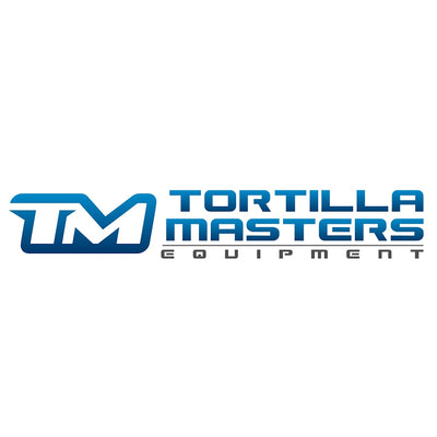 Logo of Tortilla Masters Equipment with blue and white design on a white background