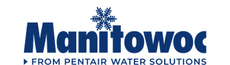 Manitowoc logo from Pentair Water Solutions with blue text and snowflake icon.