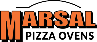 Marsal Pizza Ovens logo with orange and black text on a white background