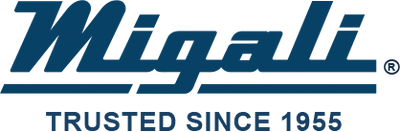 Migali logo with text 'Trusted Since 1955' in blue on a white background