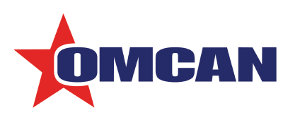 OMCAN logo with a red star on a white background