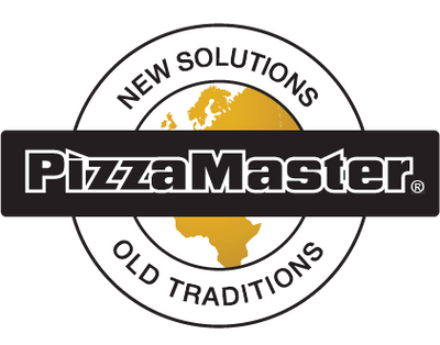 Logo of Pizza Master with text 'New Solutions Old Traditions' on a white background
