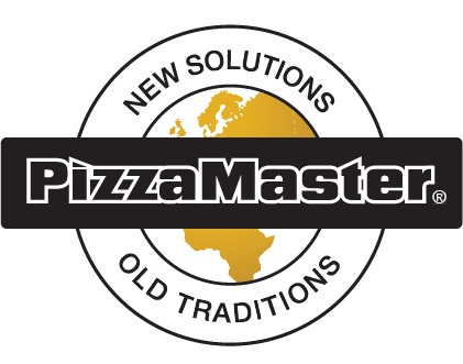 Logo of Pizza Master with text 'New Solutions Old Traditions' on a white background