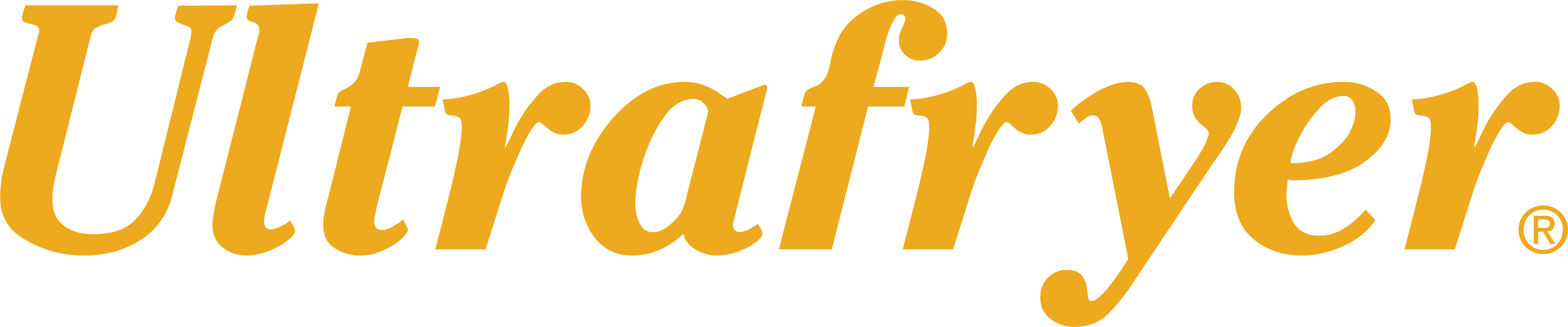 Ultrafryer logo in yellow on a white background