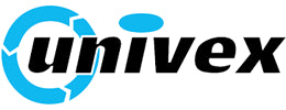Univex logo with blue circular design and black text