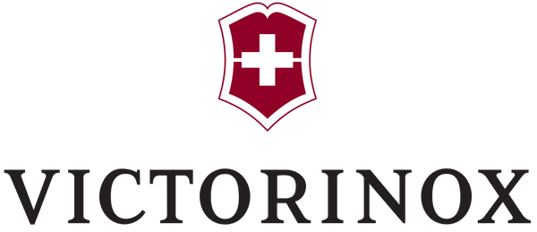 Victorinox logo with red shield and white cross on a white background