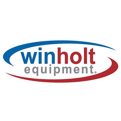 Winholt Equipment logo with a blue and red swoosh on a white background