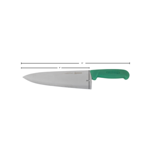 Alt Tag: OMCAN 12003 Polypropylene Handle 8-Inch Chef's Knife Green Handle stainless steel blade with green handle