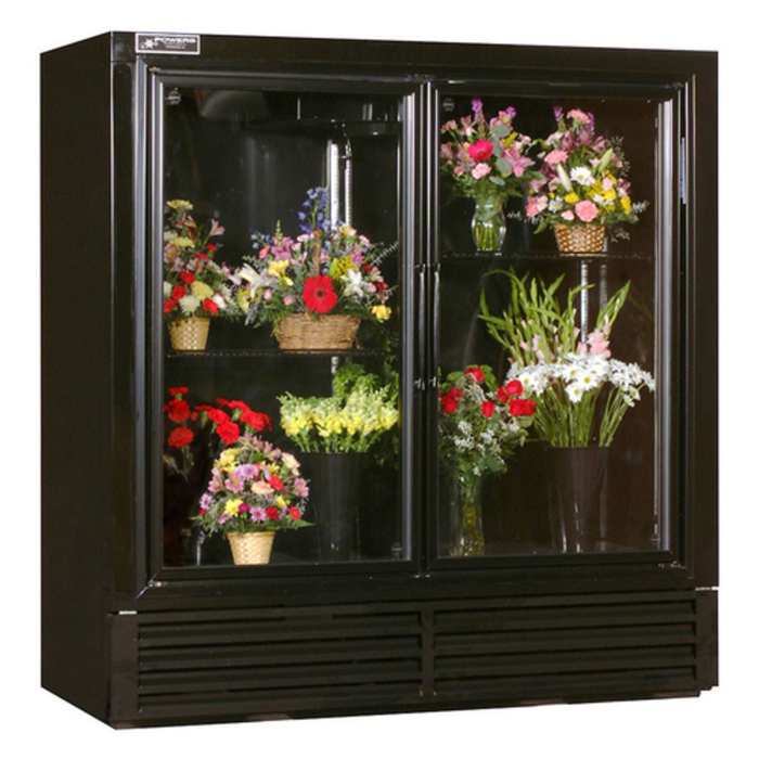 Powers FS70SDHC 70"W Two-Section Swing Door Floral Merchandiser Cooler