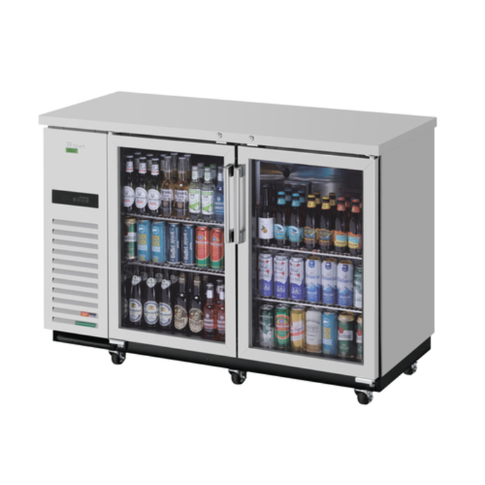 Turbo Air TBB-2SGSD-N 58-3/4"W Two-Section Glass Door Back Bar Cooler