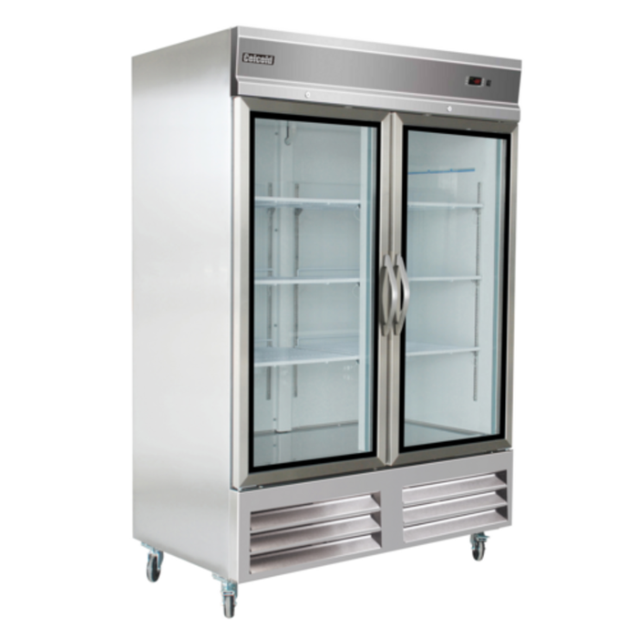 Celcold CR54GD 54" Two Section Glass Door Reach-In Refrigerator