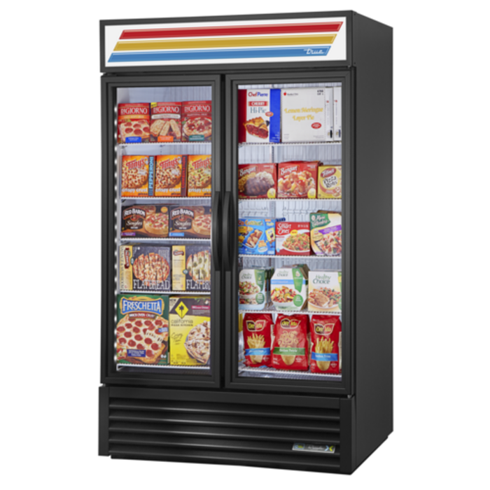 Réfrigérateur-congélateur convertible True Manufacturing de 47 pouces à deux portes vitrées