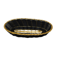 Omcan 47193 9" x 4.25" Black Long Oval Woven Basket