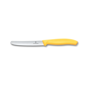 Victorinox 6.7838.C1 4-1/2" Yellow Serrated Round Blade Utility Knife