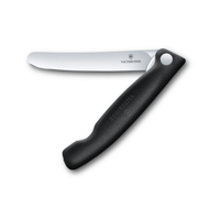 Victorinox 6.7803.F 4-1/2" Black Foldable Straight Paring Knife Round Blade