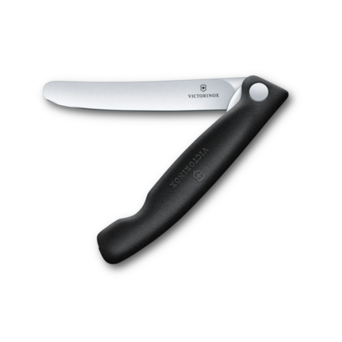 Victorinox 6.7803.F 4-1/2" Black Foldable Straight Paring Knife Round Blade