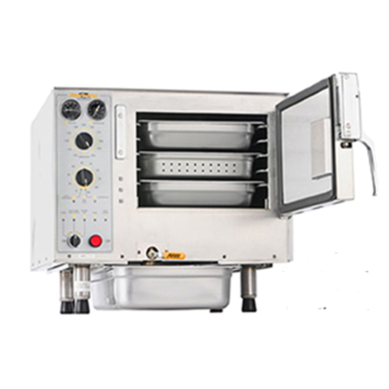 AccuTemp S34403D090 3-pan electric boilerless convection steamer for commercial kitchens.