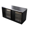 Fagor FBB-69G-N 69.5" Back Bar Cooler With Keg Capacity Showcasing Bottles Through Glass Doors