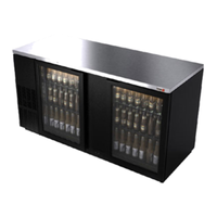 Fagor FBB-69G-N 69.5" Back Bar Cooler With Keg Capacity Showcasing Bottles Through Glass Doors