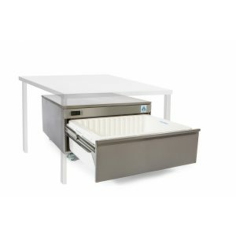 Adande VCR1 34.6" Undercounter Refrigerated Freezer Stand With Open Drawer For Easy Access To Cold Storage.