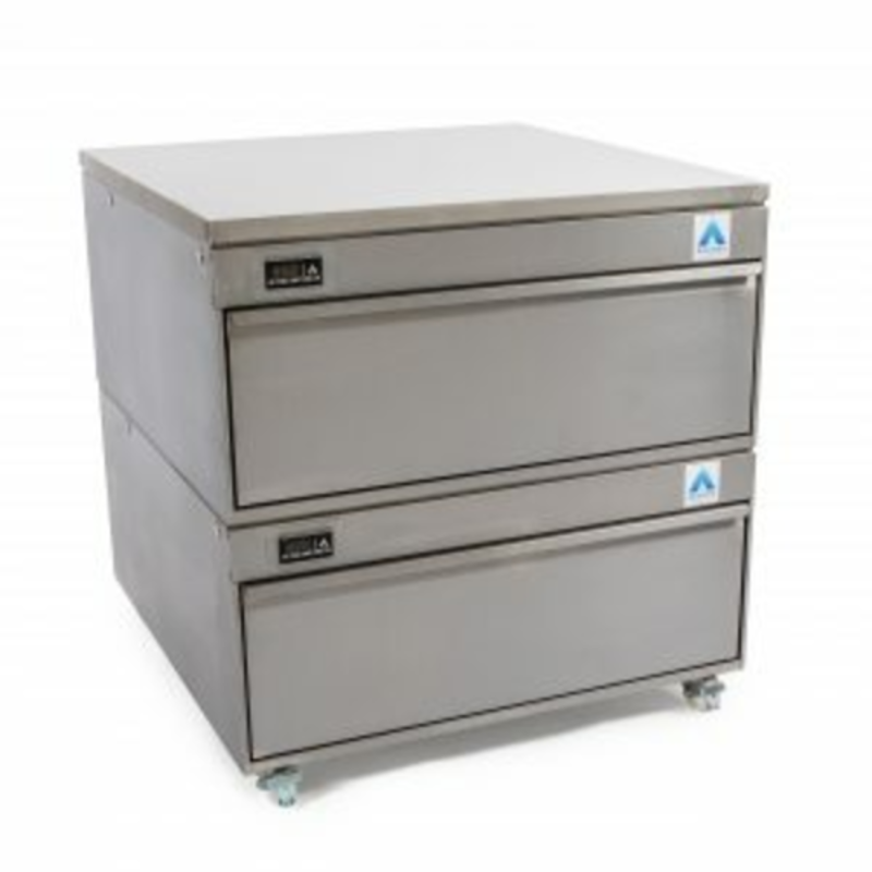 Adande VCR2 34.6" Two-Drawer Refrigerated Freezer Prep Station In Stainless Steel Finish