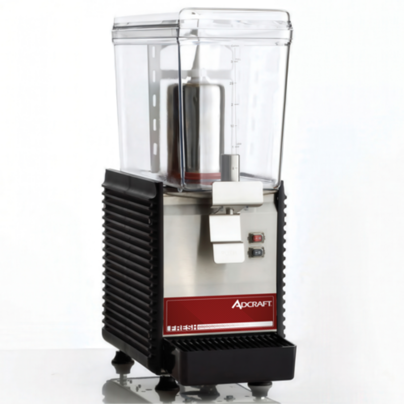Adcraft ADC1BRDD 3 Gallon Refrigerated Beverage Dispenser With Clear Bowl For Easy Beverage Identification