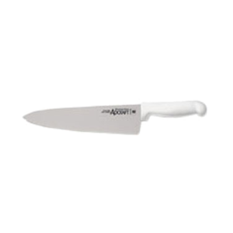 Adcraft 10 Inch Cook's Knife with White Handle, Ideal for Culinary Prep and Versatile Cooking Tasks.