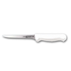 Adcraft CUT-6NBWH Advantage Series 6 inch narrow stiff boning knife with a white handle and high-carbon steel blade.