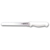 Adcraft Advantage Series 8 Inch Serrated Slicer Knife With White Handle And Wavy Blade For Precise Cutting