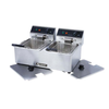 Adcraft DF-6L/2 21.75"W Countertop Electric Fryer With Dual Pots And Removable Covers.