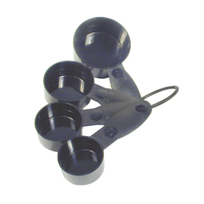 Adcraft GRP-MCS Get-A-Grip Non-Slip Measuring Cups Set of 4 With Ergonomic Soft-Grip Handles, Black Measuring Cups On Ring