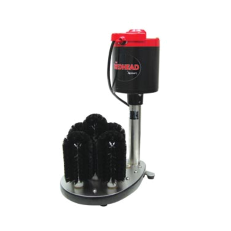 Adcraft GW-120 Redhead Upright Electric Glass Washer With Five Brushes On Stainless Steel Base